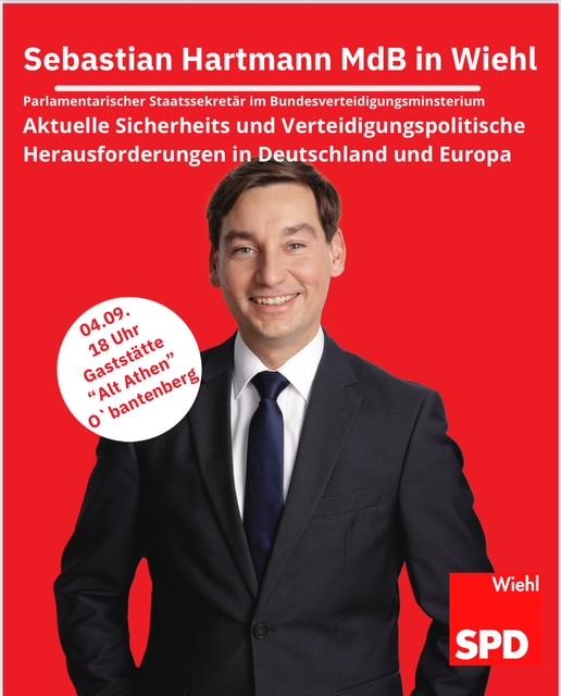 Einladung zur Diskussionsveranstaltung mit Sebastian Hartmann, MdB Staatssekretär im Bundesministerium der Verteidigung